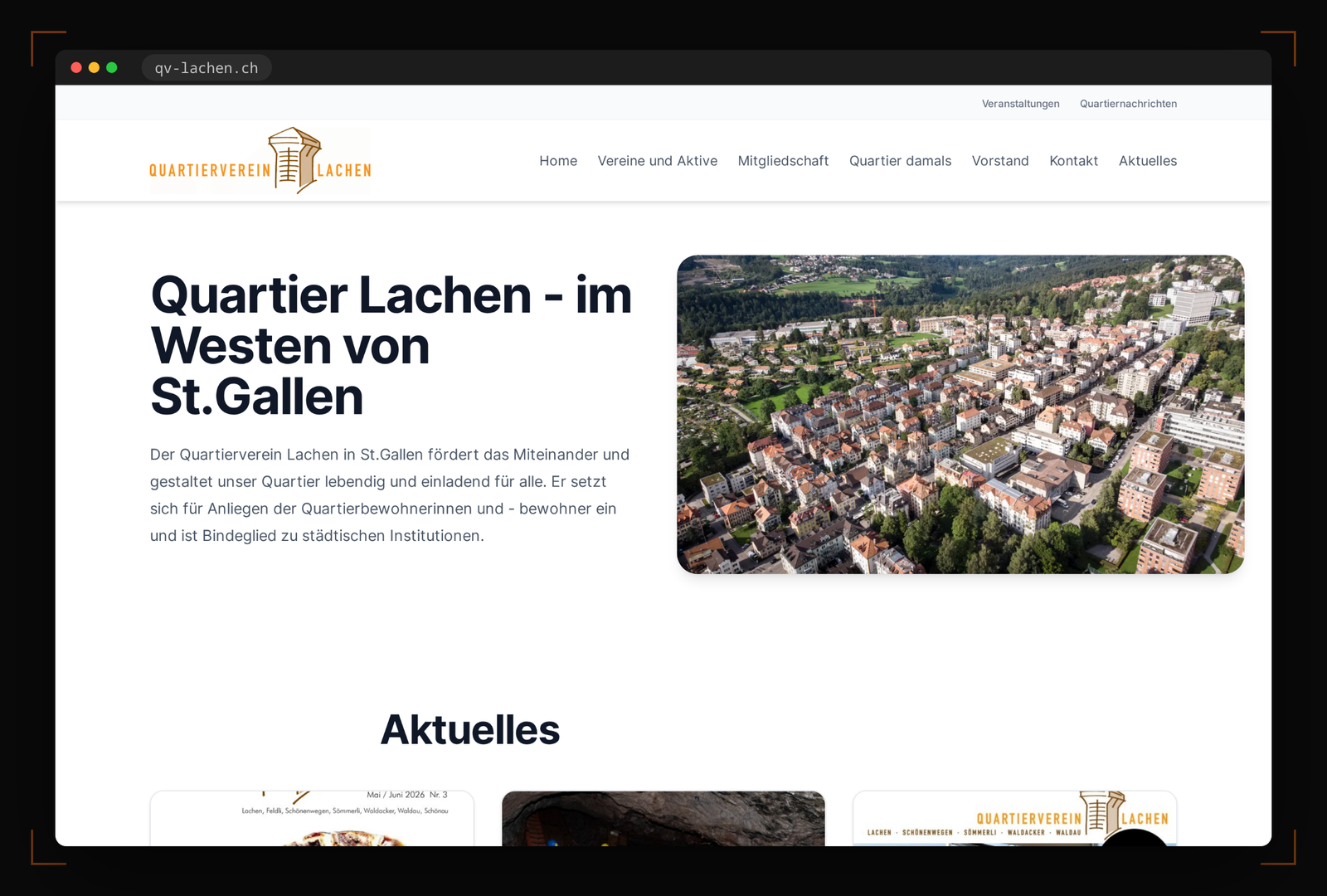 Startseite auf Desktop